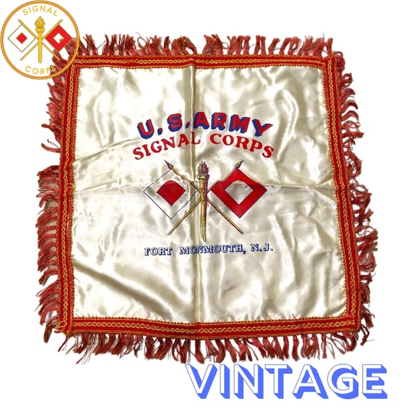 Vintage U.S. Army Signal Corps Fort Monmouth New Jersey Pillow Case Sham - Picture 1 of 14